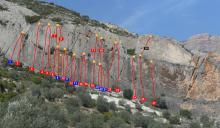 Climbing topo camarasa Crestes de Conill