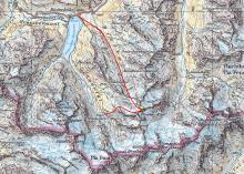 Wiesbadener Hütte to Raukopf ski tour topo