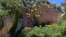 Rodellar climbing topo la surgencia