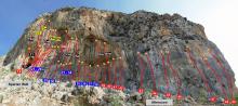 Kalymnos Afternoon and Spartan Wall climbing topo