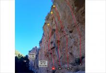Climbing topo, Sella Hidden Valley, Wild Side